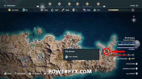 assassin's creed odyssey arena location